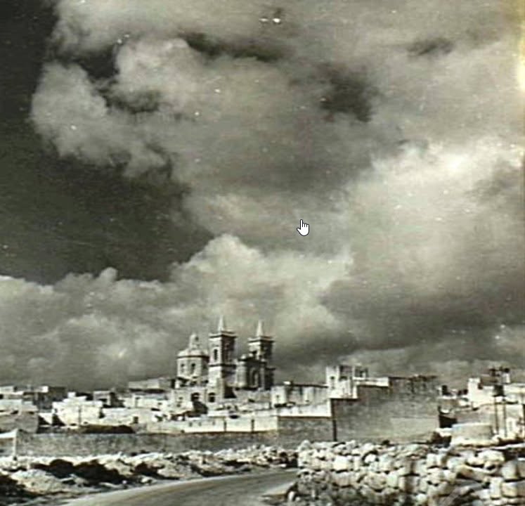 A distant view of the village and church